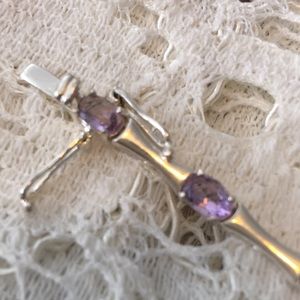 Vintage sterling 925 purple OBJ  tennis bracelet